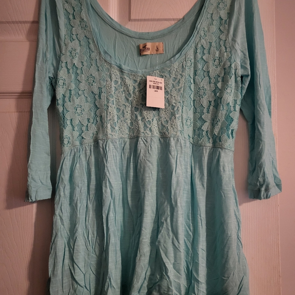 Hollister 3/4 Sleeve Crinkle Shirt